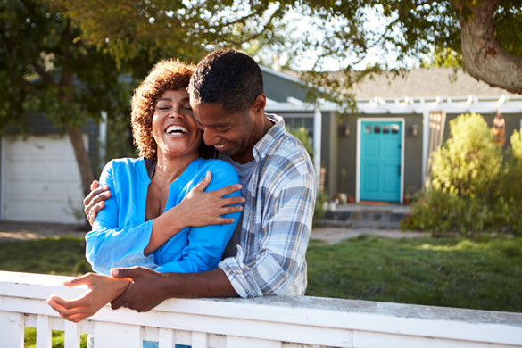 Mature Couple Leaning On Back Yard Fence - Virgo Man Playing Mind Games