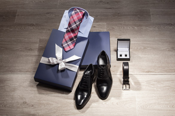 Classic mens shoe belt arm buttons shirt tie and gift package - gifts for your virgo man