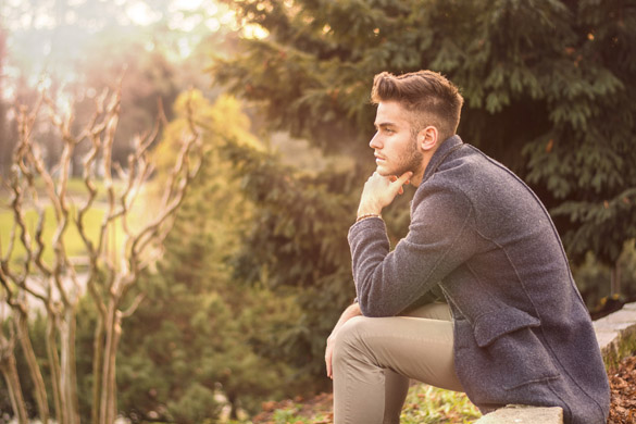 Handsome serious young Virgo man outdoors thinking - 5 Reasons Why Virgo Men Pull Away After Saying They Like You