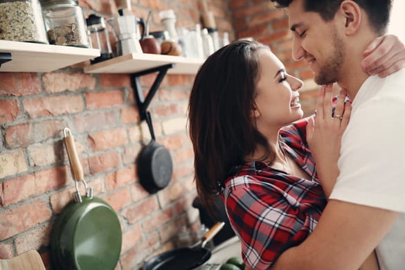 Lovely couple in the kitchen - is a virgo man romantic and how you can seduce him