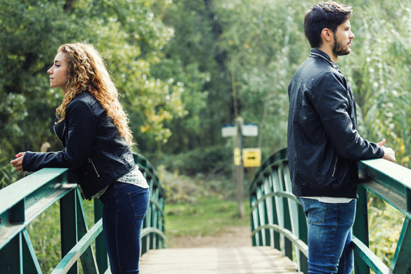 Portrait of young couple being in a conflict in the park - 5 Reasons Why Virgo Men Pull Away After Saying They Like You